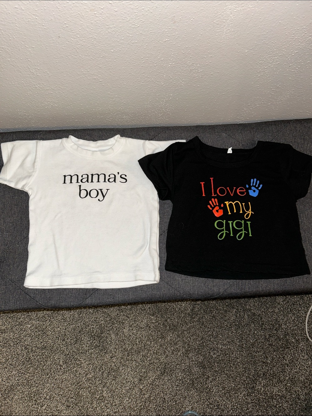 Mama's Boy & I Love My Gigi Kids Tees - White & Black